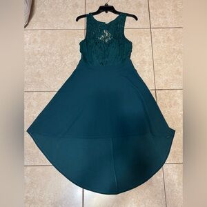 Elegant Teal Lace Dress